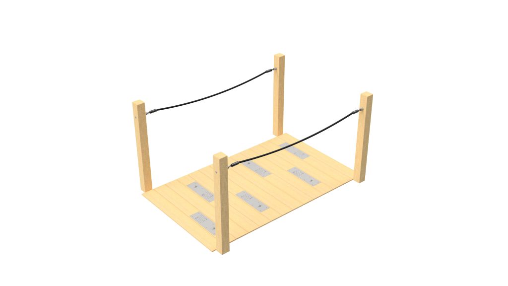 INBR2C06 - Interactive Bridge with Sound (4 Pole), 2m w6 Bells, w Handrails, TP - Web Rev B-3