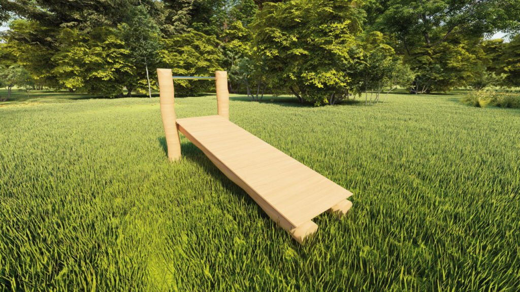 Wobbly-wood-sit-up-bench