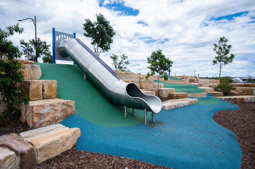 Stargazing Park_Stainless Steel Slide on Mound